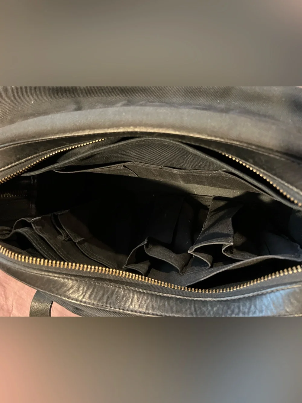 Filson Men's Black Canvas Briefcase Twill with Leather Accents